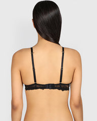 La Senza Beyond Sexy Plunge Gel Padding Micro Bra TUXEDO BLACK / 34B
