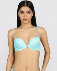 La Senza Beyond Sexy Plunge Gel Padding Bra AQUA SPLASH / 34B