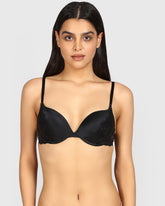 La Senza Hello Sugar Plunge Double Pushup Bra TUXEDO BLACK / 34B