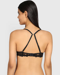 La Senza Hello Sugar Plunge Double Pushup Bra TUXEDO BLACK / 34B