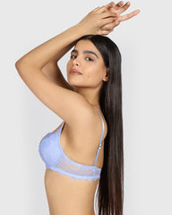 La Senza Hello Sugar Plunge Double Pushup Bra PERIWINKLE DREAM / 34B