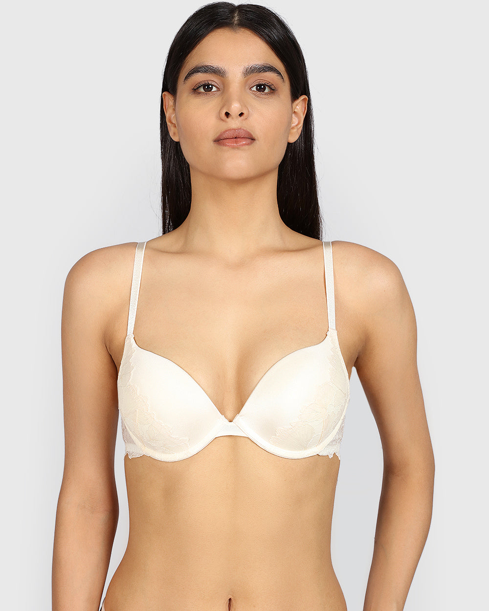 La Senza Hello Sugar Plunge Double Pushup Bra PEARLED IVORY / 34B