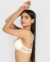 La Senza Hello Sugar Plunge Double Pushup Bra PEARLED IVORY / 34B