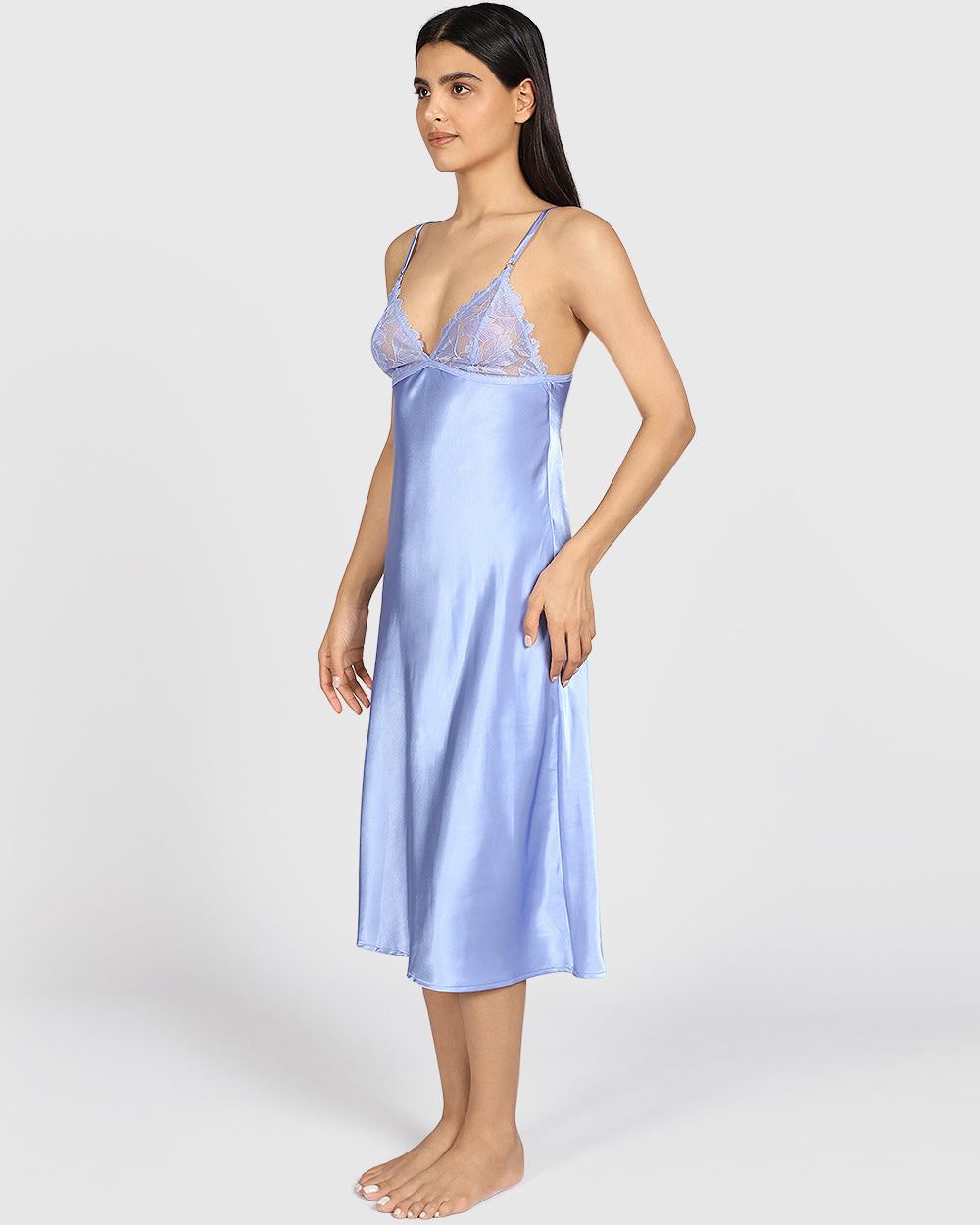 La Senza Sexy Sleep Satin Slip PERIWINKLE DREAM / M La Senza Sexy Sleep Satin Slip PERIWINKLE DREAM / M