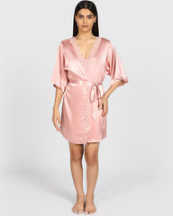 La Senza Sexy Sleep Satin Robe ROYAL PINK / S/M