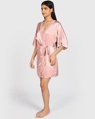 La Senza Sexy Sleep Satin Robe ROYAL PINK / S/M