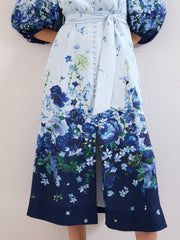 Phase Eight Noella Blue Floral Shirt Midaxi Dress