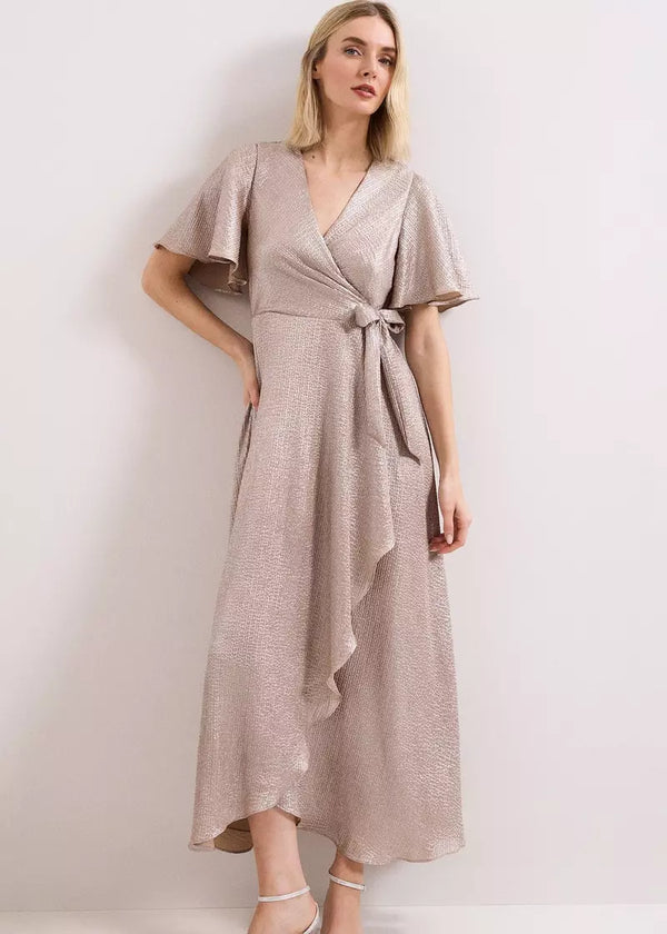 Phase Eight Julissa Gold Shimmer Maxi Dress