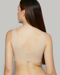 Isla & Evie Beige Crop Top With Removable Pad Bra
