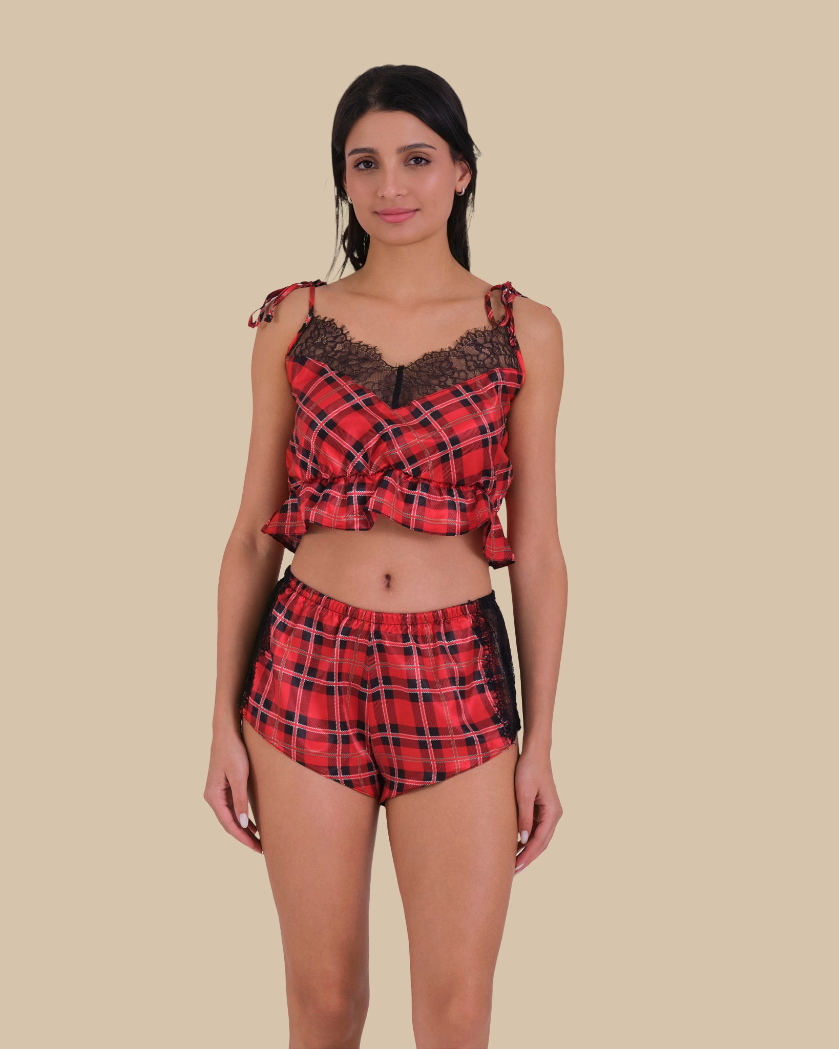 ISLA & EVIE SEXY SLEEP CAMI SET MULBERRY / S