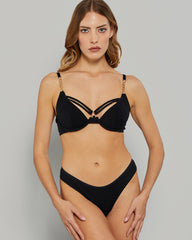 LA SENZA UNLINED DEMI WIRED SEXY BLACK BRA WITHOUT SLING Black / S