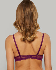 ISLA & EVIE ALL OVER LACE DARK PURPLE DOUBLE PUSHUP BRA DARK PURPLE / 34B