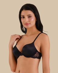 Solid with lace wings JET BLACK-LSI / 34B