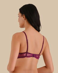 ALL OVER LACE SOFT FOAM DARK PURPLE-LSI / 34B