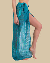 Isla & Evie Sequin Crochet Wrap Maxi Skirt