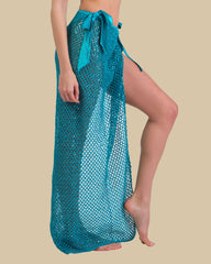 Isla & Evie Sequin Crochet Wrap Maxi Skirt