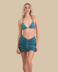 Isla & Evie Zig Zag Print Ruched Mini Skirt