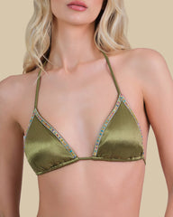 Isla & Evie Embellished Triangle Bikini Top