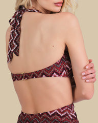 Isla & Evie Zig Zag Print Cut Out Swimsuit