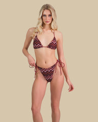 Isla & Evie Zig Zag Print Tie Side Bikini Briefs