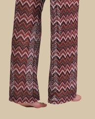 Isla & Evie Zig Zag Print Wide Leg Trousers