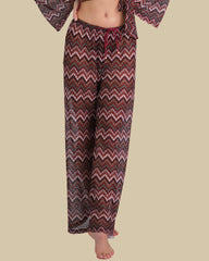 Isla & Evie Zig Zag Print Wide Leg Trousers