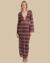 Isla & Evie Zig Zag Print Maxi Kaftan