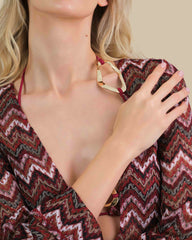 Isla & Evie Zig Zag Print Maxi Kaftan