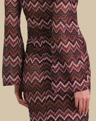 Isla & Evie Zig Zag Print Maxi Kaftan