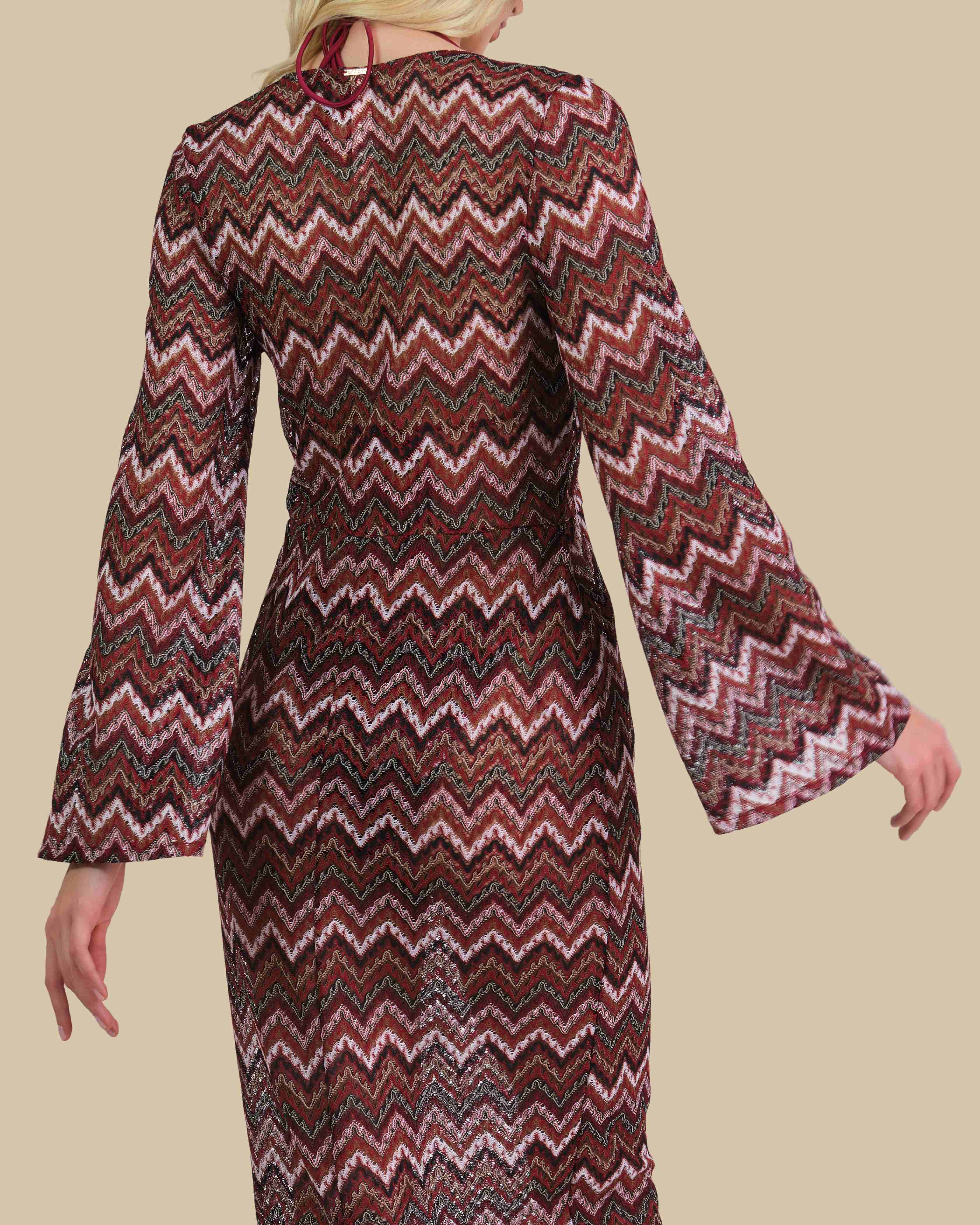 Isla & Evie Zig Zag Print Maxi Kaftan Isla & Evie Zig Zag Print Maxi Kaftan