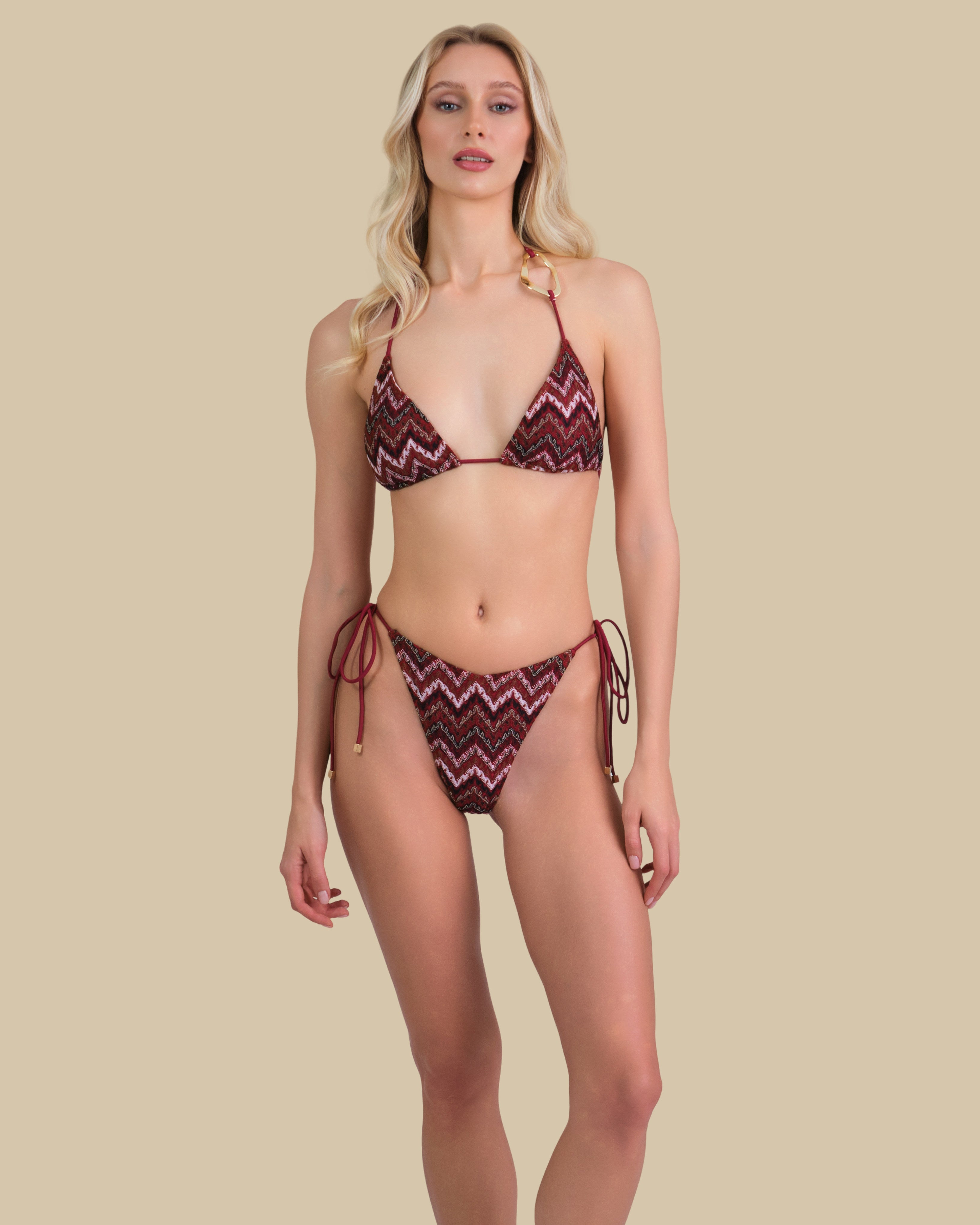 Isla & Evie Zig Zag Print Triangle Bikini Top Isla & Evie Zig Zag Print Triangle Bikini Top