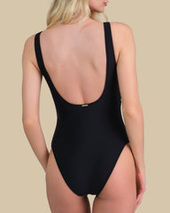 Isla & Evie Cross Front Swimsuit With Mesh Inserts