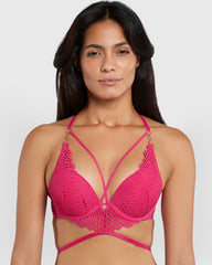 Isla & Evie Hello Sugar Double Pushup Plunge Bra Pink / 34B