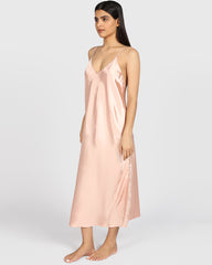 Isla & Evie Sexy Sleep Satin Slip PEACHY KEEN / M