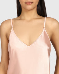 Isla & Evie Sexy Sleep Satin Slip PEACHY KEEN / M