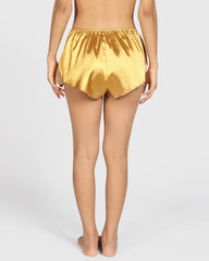Isla & Evie Sexy Sleep Satin Sleep Shorts GOLD / M