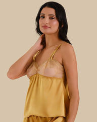 GOLDEN NIGHTS CAMI TOPS GOLD-LSI / S