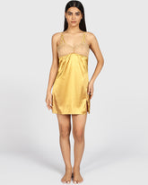 Isla & Evie Sexy Sleep Satin Slip GOLD / M