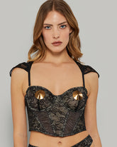 BALCONETTE WIRE BUSTIER WITH REMOVABLE STRAP Black / 34B