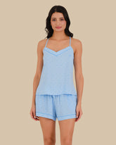 WOMEN'S CAMI WITH SHORT SET BLUE POLKA DOT / S