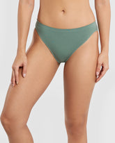 Isla & Evie Trendy Seamfree Unlined Brazilian Panty Green / M