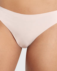Isla & Evie No Show Cotton Unlined Thong Panty Pink / M