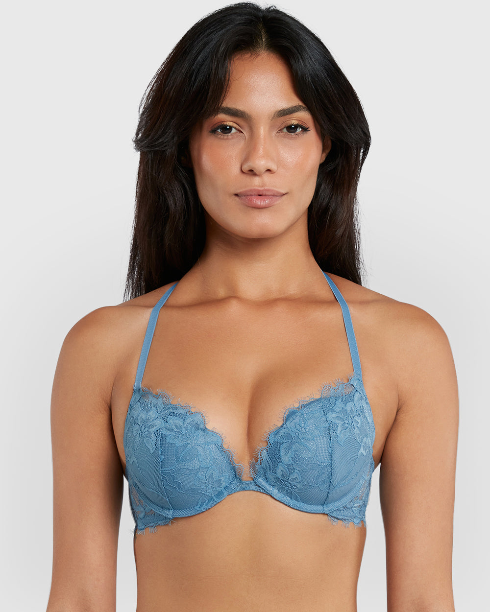 Isla & Evie Obvious Gel Padding Plunge Bra Blue / 34B