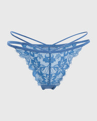 Isla & Evie Sexy Thong Panty Blue / S