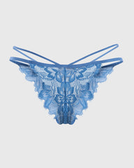 Isla & Evie Sexy Thong Panty Blue / S