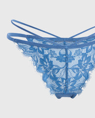 Isla & Evie Sexy Thong Panty Blue / S