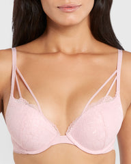 Isla & Evie Obvious Double Pushup Plunge Bra Pink / 34B