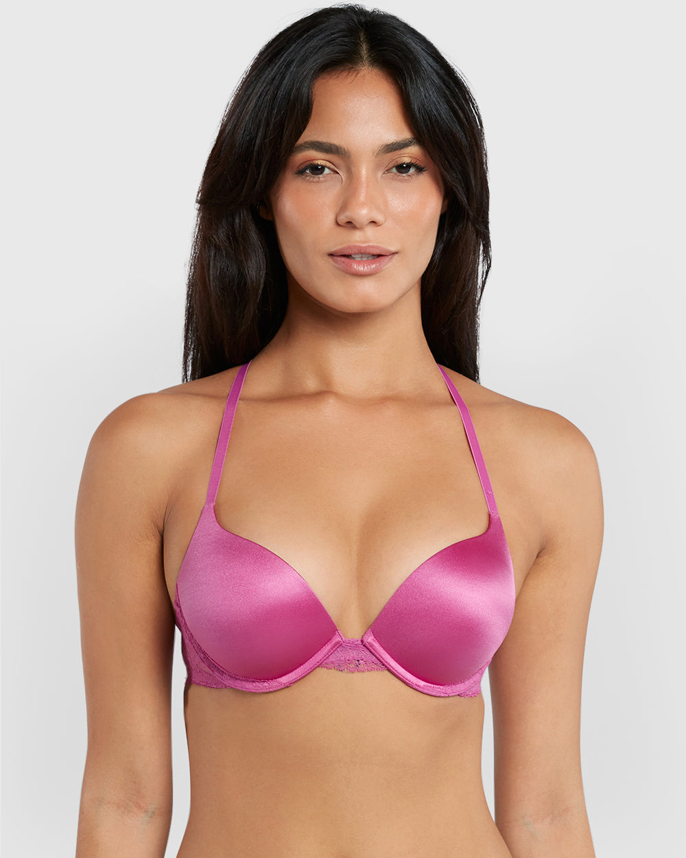 Isla & Evie Obvious Double Pushup Plunge Bra Purple / 34B