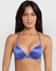 Isla & Evie Obvious Double Pushup Plunge Bra Blue / 34B