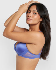 Isla & Evie Obvious Double Pushup Plunge Bra Blue / 34B